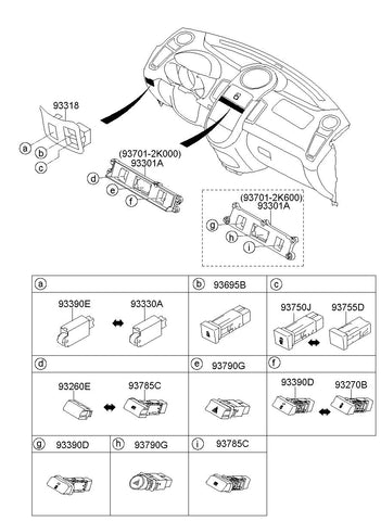 SWITCH ASSY-ACTIVE ECONO <br>93770-2K000, <br>937702K000, <br>93770 2K000 <br>(Original, New)