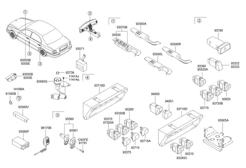 SWITCH ASSY-P/WDO MAIN <br>93570-38150LT, <br>9357038150LT, <br>93570 38150LT <br>(Original, New)