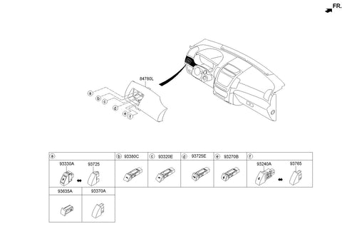 SWITCH ASSY-D.B.C <br>93320-2P005VA, <br>933202P005VA, <br>93320 2P005VA <br>(Original, New)