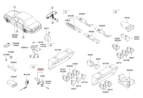 SWITCH ASSY-DR 93560-25100 9356025100 93560 25100
