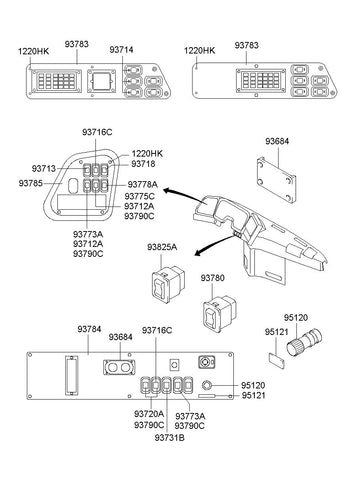 SWITCH ASSY-HEATED GLASS <br>93778-8A200, <br>937788A200, <br>93778 8A200 <br>(Original, New)