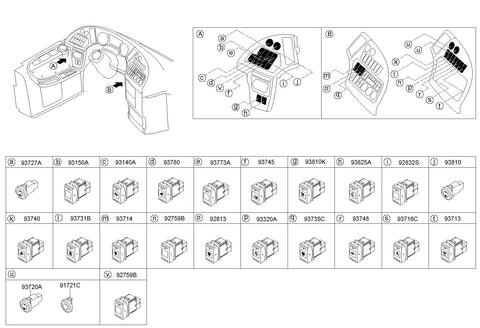 SWITCH ASSY-HEADLAMP LEVEL <br>93327-8D000, <br>933278D000, <br>93327 8D000 <br>(Original, New)