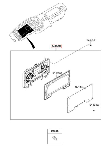 CLUSTER ASSY-INSTRUMENT 94100-6C001 (Original, New)