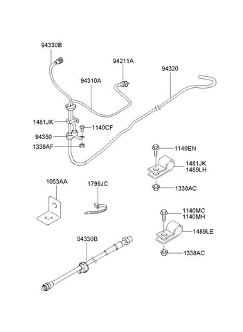 CABLE ASSY-SPEEDOMETER B <br>94320-5H200, <br>943205H200, <br>94320 5H200 <br>(Original, New)