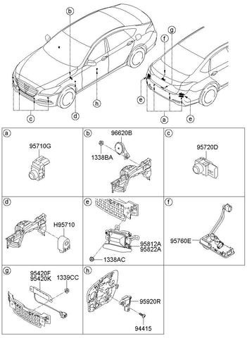 ULTRASONIC SENSOR ASSY-BWS <br>95720-B1000YW6, <br>95720B1000YW6, <br>95720 B1000YW6 <br>(Original, New)