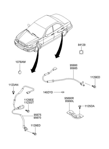 SENSOR-ABS RR WHEEL ,RH <br>95680-38100, <br>9568038100, <br>95680 38100 <br>(Original, New)