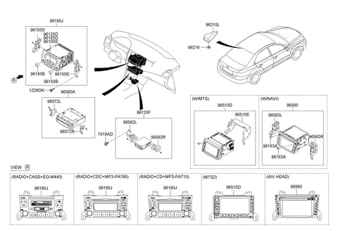 ANTENNA ASSY-COMBINATION <br>96210-3K500BK, <br>962103K500BK, <br>96210 3K500BK <br>(Original, New)