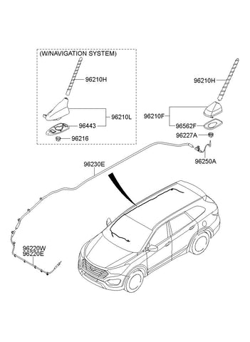 ANTENNA ASSY-COMBINATION 96210-2W350P2S 962102W350P2S 96210 2W350P2S