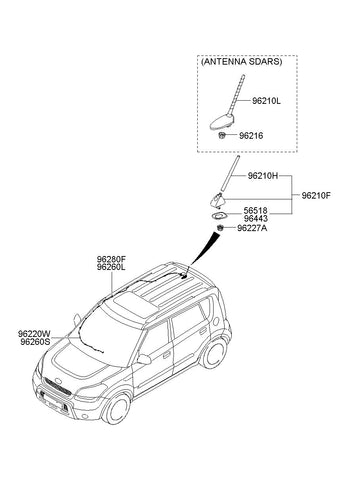 ANTENNA ASSY-COMBINATION 96250-2K100 962502K100 96250 2K100