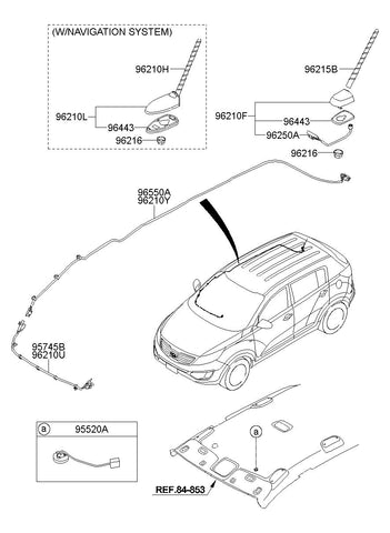 ANTENNA ASSY-ROOF 96200-3W000 962003W000 96200 3W000