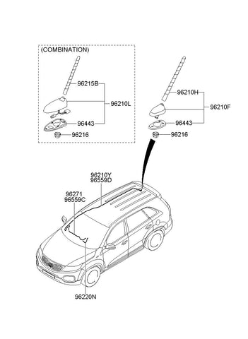 ANTENNA ASSY-COMBINATION <br>96210-2PAA0, <br>962102PAA0, <br>96210 2PAA0 <br>(Original, New)