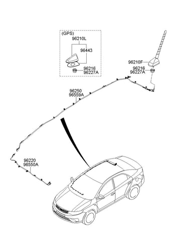 ANTENNA ASSY-COMBINATION <br>96210-1Q700, <br>962101Q700, <br>96210 1Q700 <br>(Original, New)