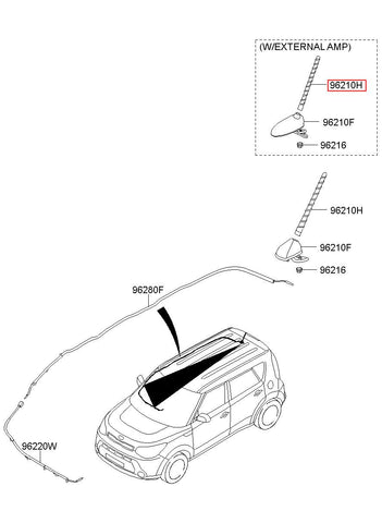 POLE-ROOF ANTENNA 96201-B2200 (Original, New)