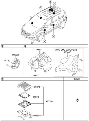 SPEAKER ASSY-DR <br>96330-3W000, <br>963303W000, <br>96330 3W000 <br>(Original, New)