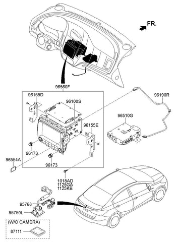 CAMERA ASSY-BACK VIEW <br>95760-A7500DRR, <br>95760A7500DRR, <br>95760 A7500DRR <br>(Original, New)