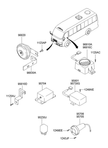 RELAY ASSY-MEMORY BUZZER <br>95730-92403, <br>9573092403, <br>95730 92403 <br>(Original, New)