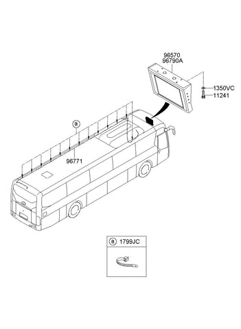 CABLE ASSY-BACK EYE CAMERA <br>96710-8D100, <br>967108D100, <br>96710 8D100 <br>(Original, New)