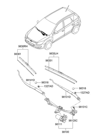 ARM ASSY-W/SHLD WPRPASSENGER 98321-2L000 983212L000 98321 2L000