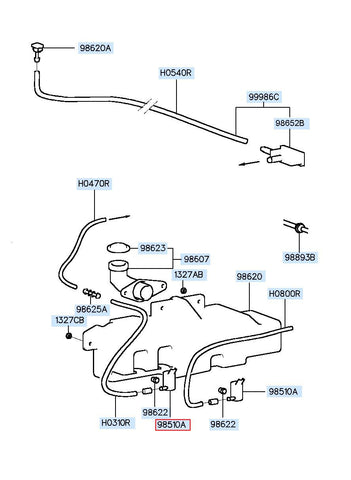 MOTOR & PUMP ASSY-W/S WASHER 98510-1W000 (Original, New)