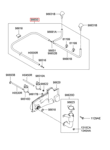 HOSE ASSY-W/SHLD WASHER 98650-H1011 (Original, New)