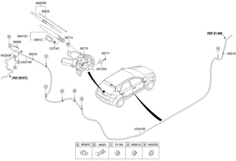 MOTOR ASSY-REAR WIPER <br>98710-1M000, <br>987101M000, <br>98710 1M000 <br>(Original, New)