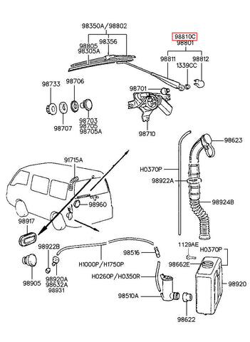 ARM ASSY-RR WIPER 98815-2J000 (Original, New)