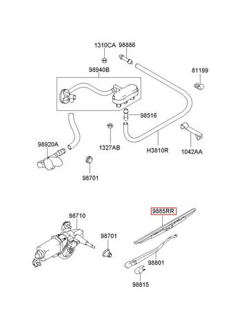 BLADE ASSY-RR WIPER 98832-H1000 (Original, New)