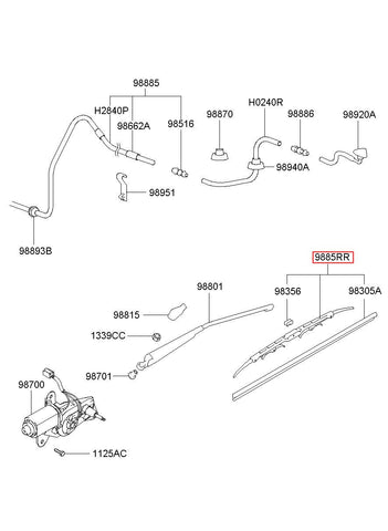 BLADE ASSY-WIPER,RR 98850-C5100 (Original, New)