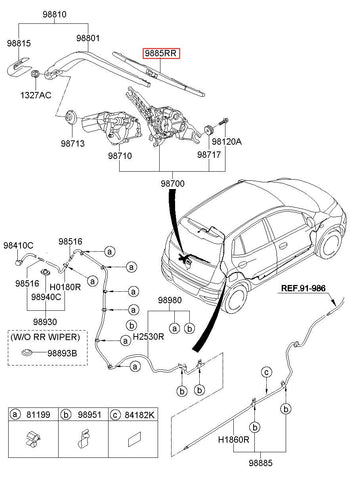 BLADE ASSY-WIPER,RR 98850-0X000 (Original, New)