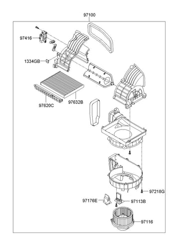 ACTUATOR-INLET DOOR 97124-2H000 971242H000 97124 2H000