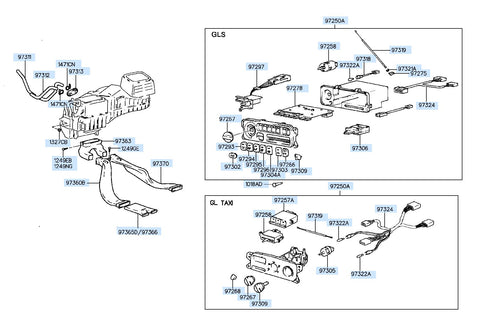 SWITCH ASSY-A/C & MODE <br>97257-34200, <br>9725734200, <br>97257 34200 <br>(Original, New)