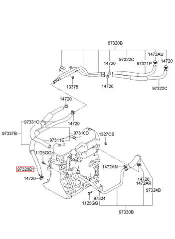 HOSE ASSY-WATER OUTLET 97312-2P300 (Original, New)