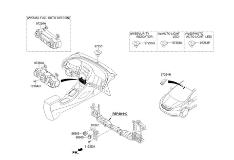 CONTROL ASSY-HEATER <br>97250-A7501WK, <br>97250A7501WK, <br>97250 A7501WK <br>(Original, New)