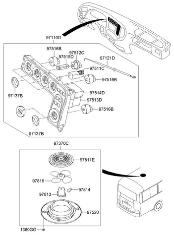 SWITCH-BLOWER <br>97516-5A000, <br>975165A000, <br>97516 5A000 <br>(Original, New)