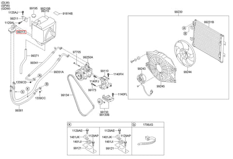 PIPE ASSY-EVAPORATOR IN/OUT 99213-5K000 (Original, New)