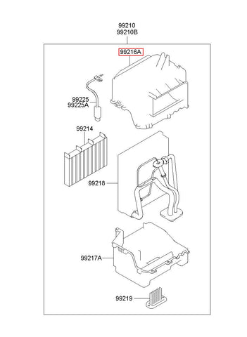 CASE-A/CON EVAPORATOR UPR 99216-5H000 (Original, New)