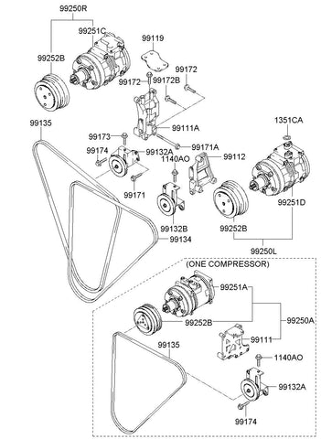 PULLEY ASSY-TENSION <br>99132-5A562, <br>991325A562, <br>99132 5A562 <br>(Original, New)